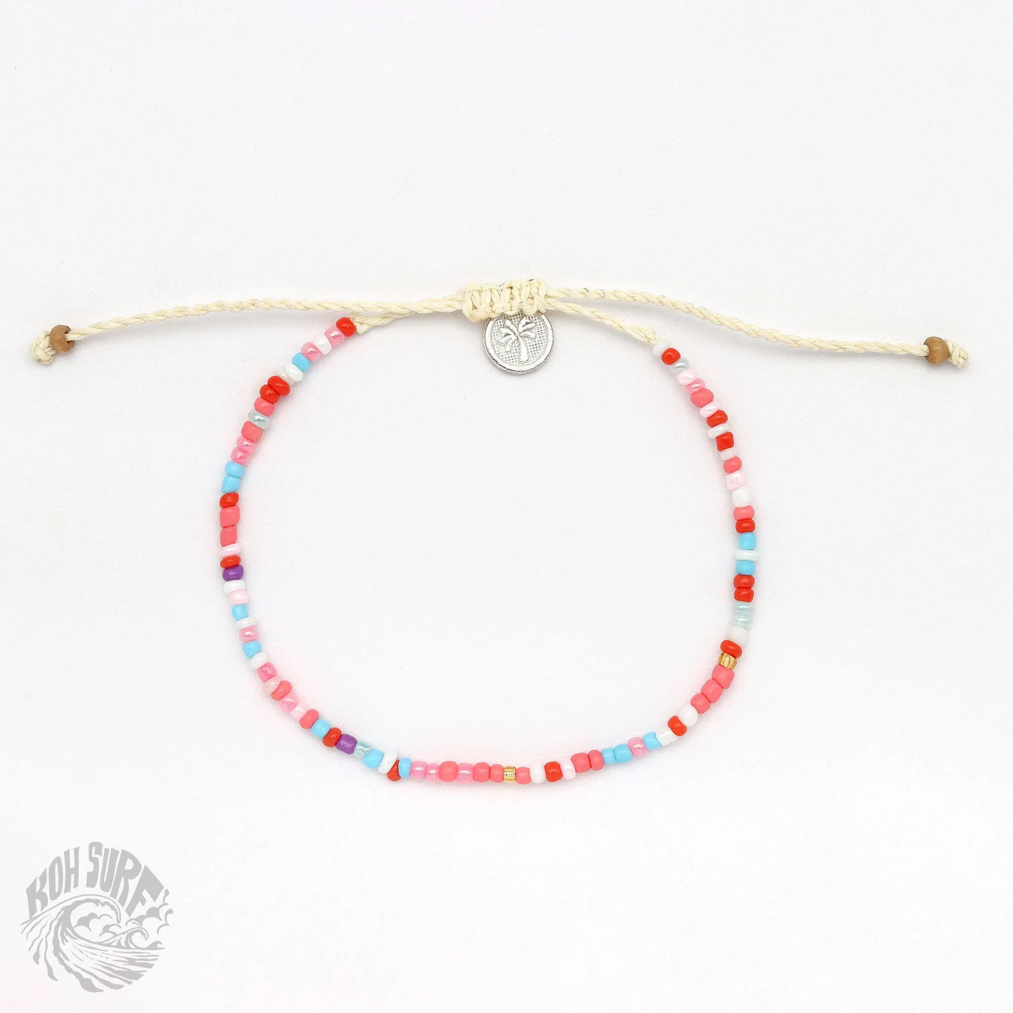 Pineapple Island -  Alila Dainty Beaded Bracelet, Surf Jewelry by Koh Surf: Aqua