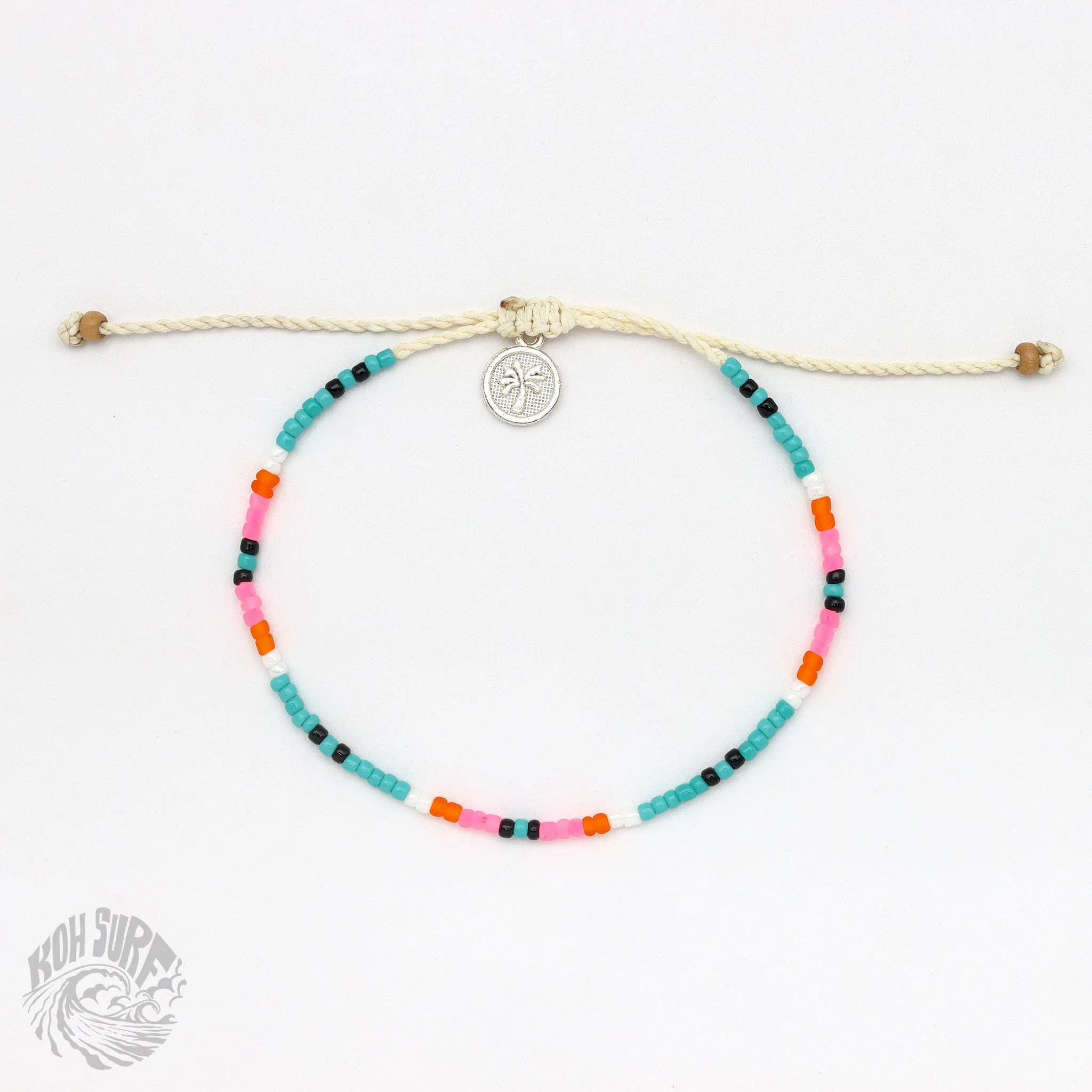 Pineapple Island -  Alila Dainty Beaded Bracelet, Surf Jewelry by Koh Surf: Pink Tones