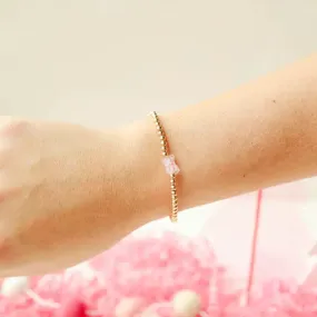 Pink Bow BB Bead Bracelet
