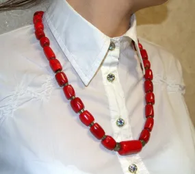 Real red сoral Necklace Genuine vintage coral necklace Anniversary gifts for wife Personalized gifts for mom Mothers day gift Coral jewelry