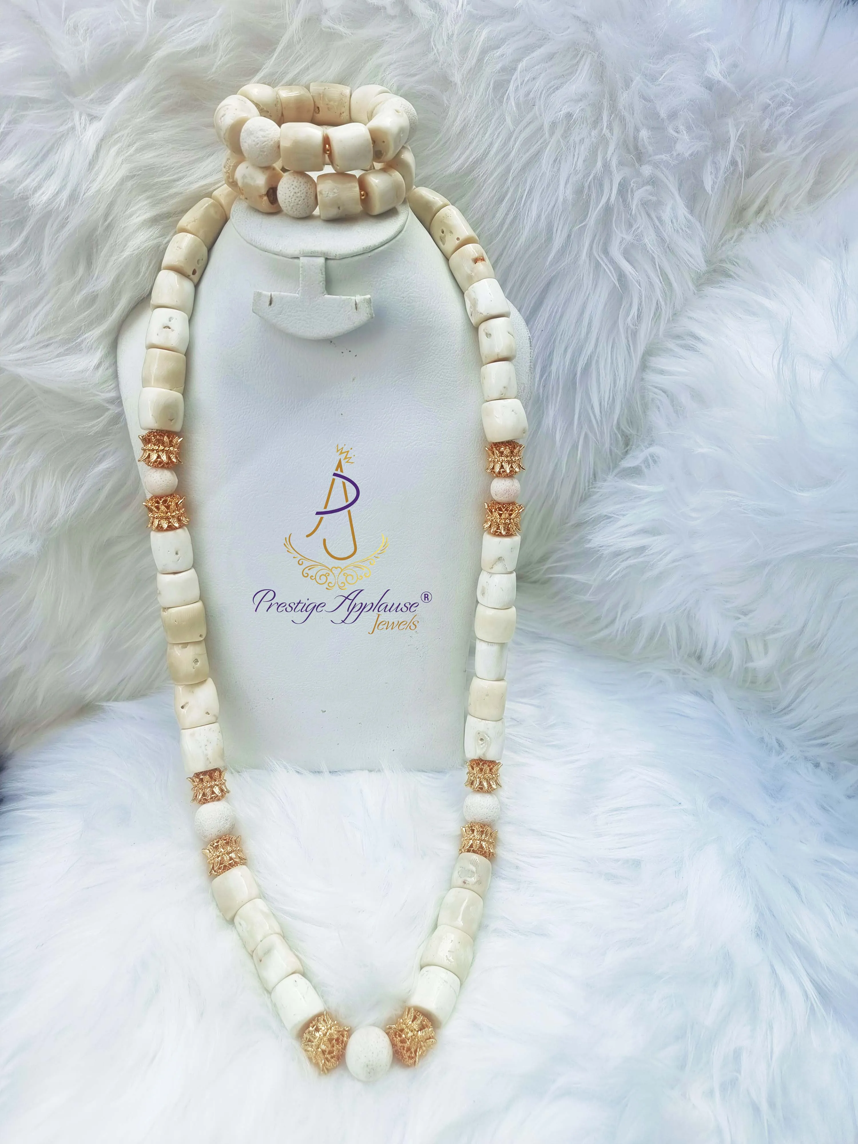 Real Traditional Bridal Wedding 100% Coral African Nigerian Necklace Jewellery Set