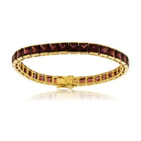 Rhodolite Garnet Tennis Style Bracelet