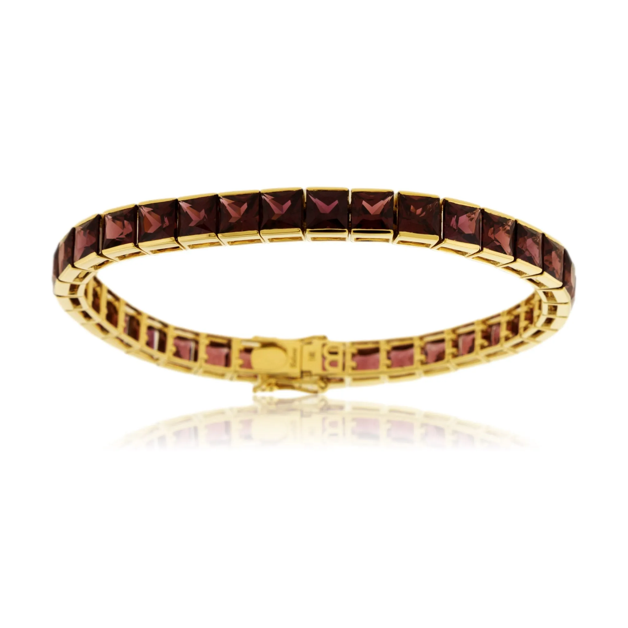 Rhodolite Garnet Tennis Style Bracelet