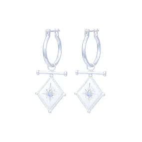 Romeo Sterling Silver Rainbow Moonstone Earrings