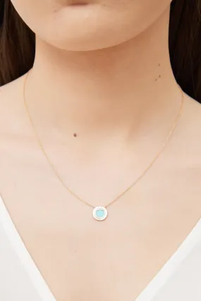 Rose Gold Diamond & Turqoise Necklace