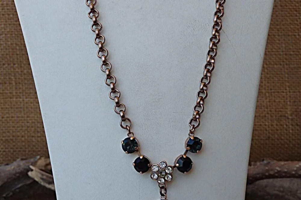 Rose gold lariat necklace