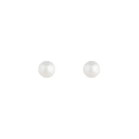 Round Pearl Stud Earrings