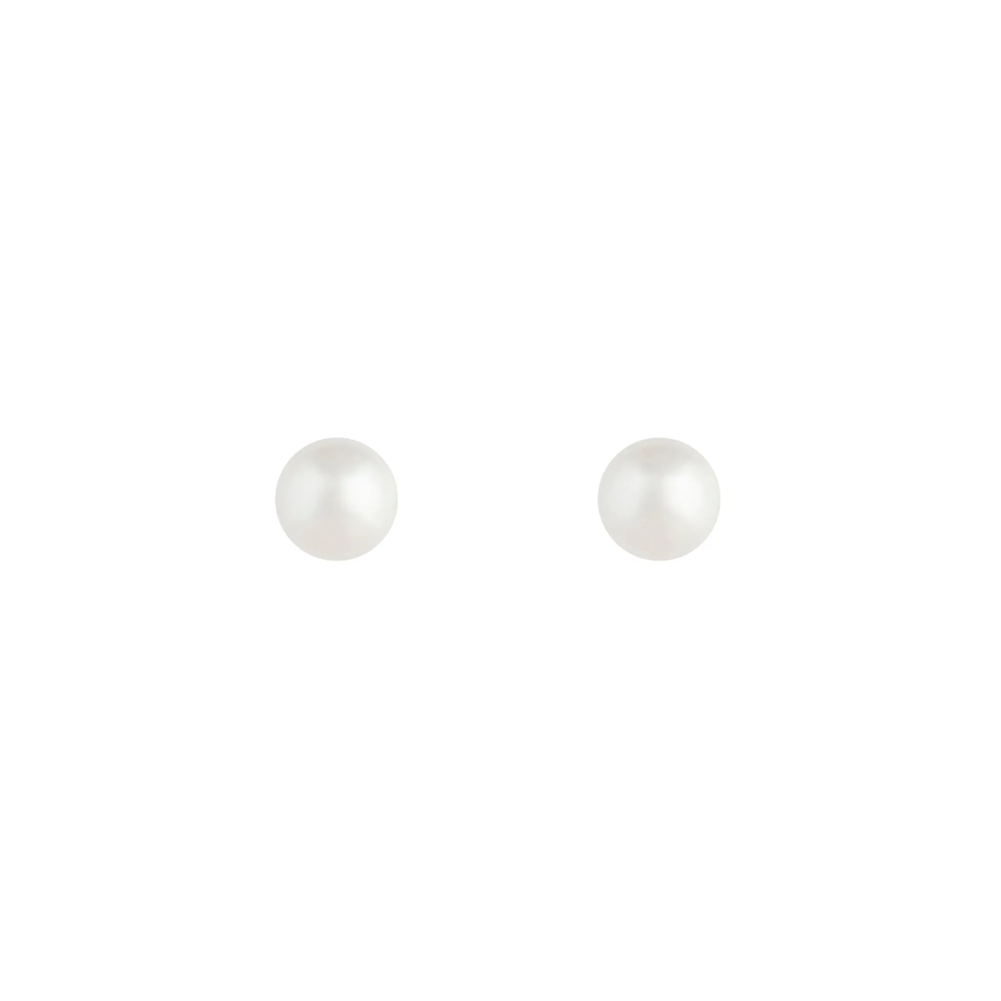 Round Pearl Stud Earrings
