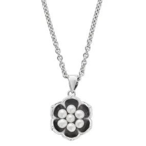 Royal Pearl Flower Pendant in Sterling Silver