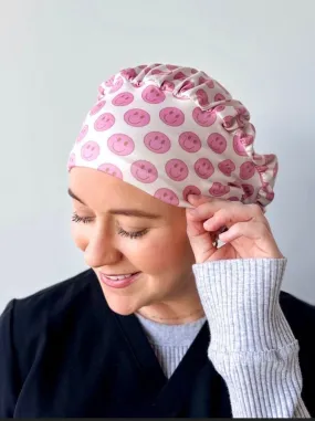Scrub Hat - Pink Smiley