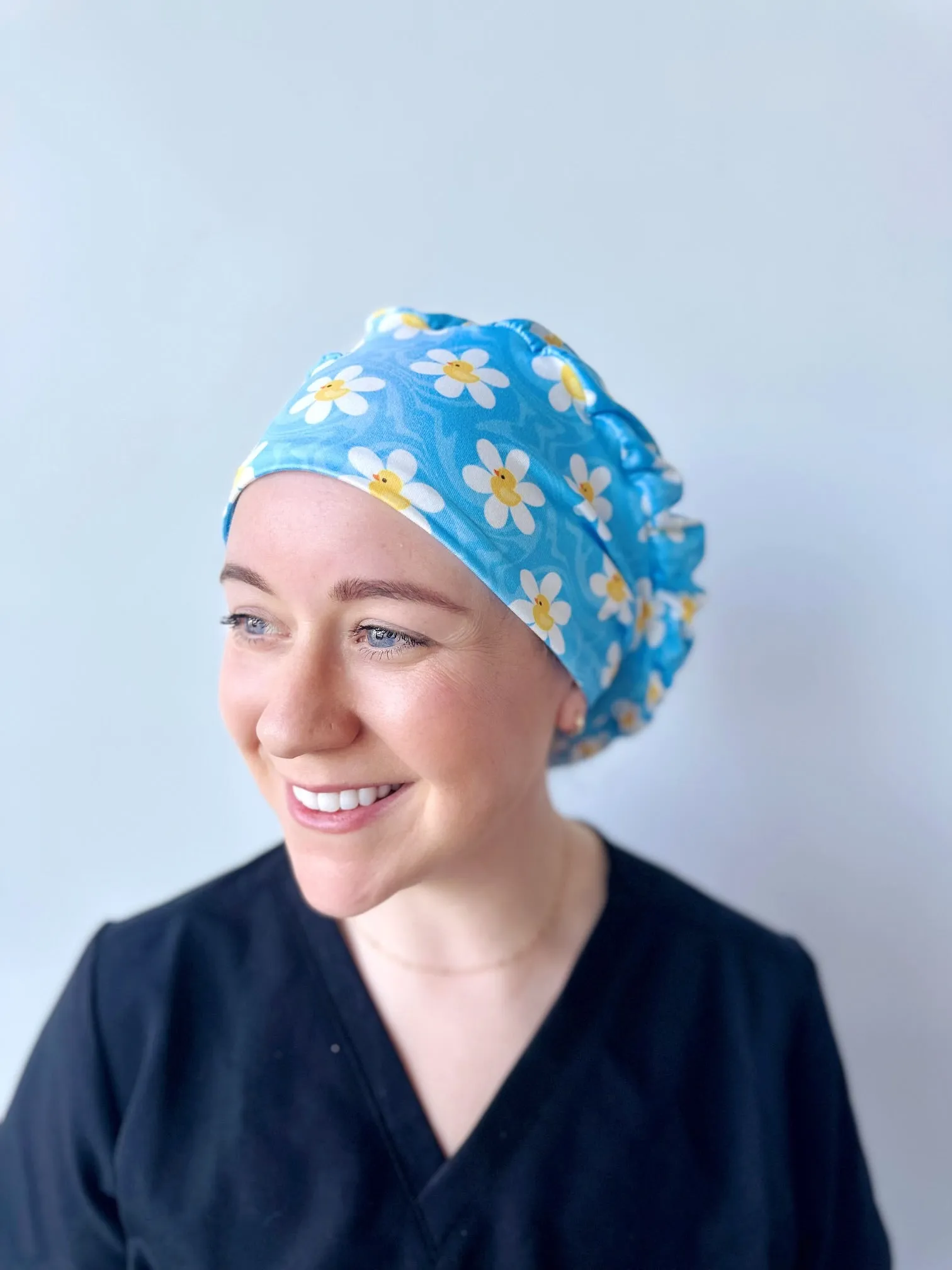 Scrub Hat - Rubber Duck Daisies