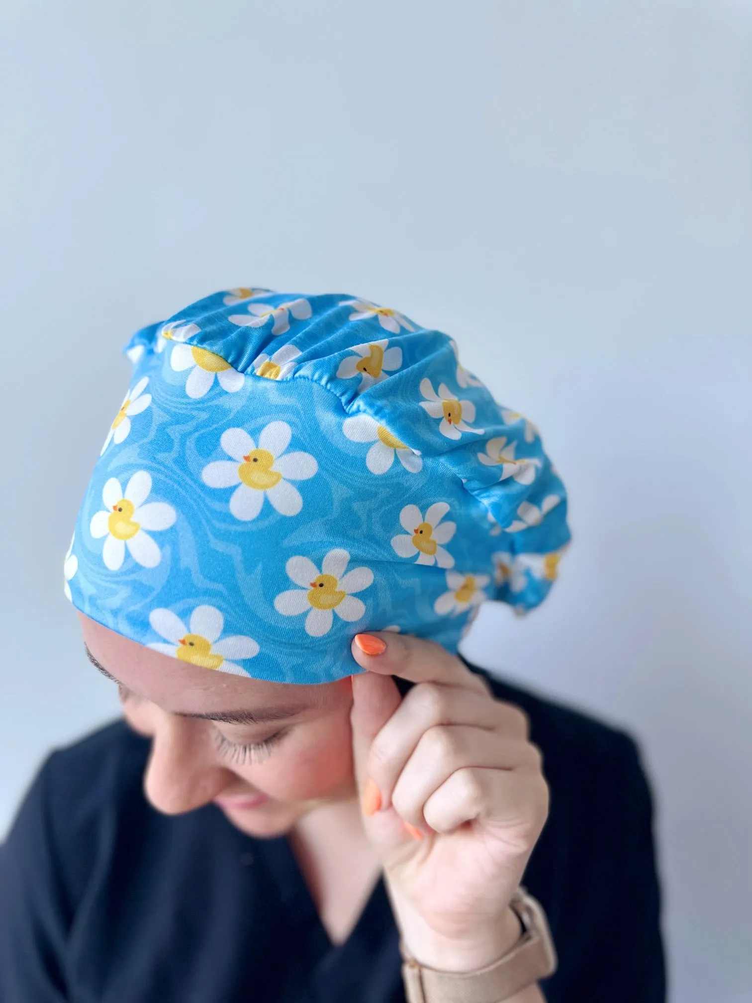 Scrub Hat - Rubber Duck Daisies