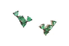 Shark tooth emerald studs