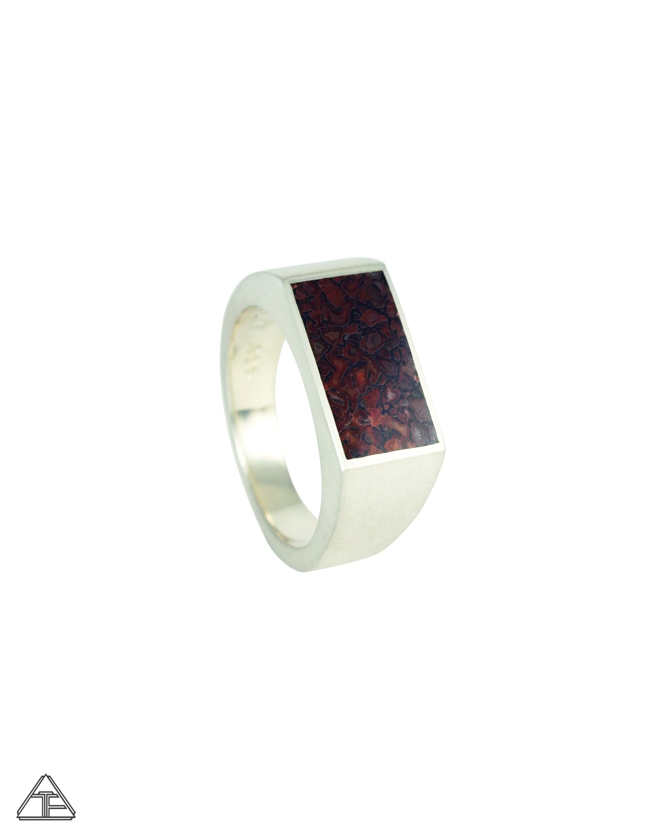 Signet Ring: Inlay Dinosaur Bone Size 10