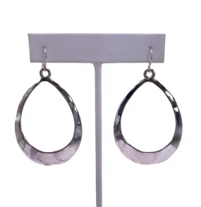 Silver Hammered Hoop Earrings