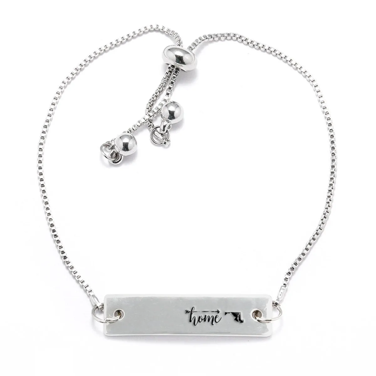 Silver Home is Maryland Adjustable Bar Bracelet