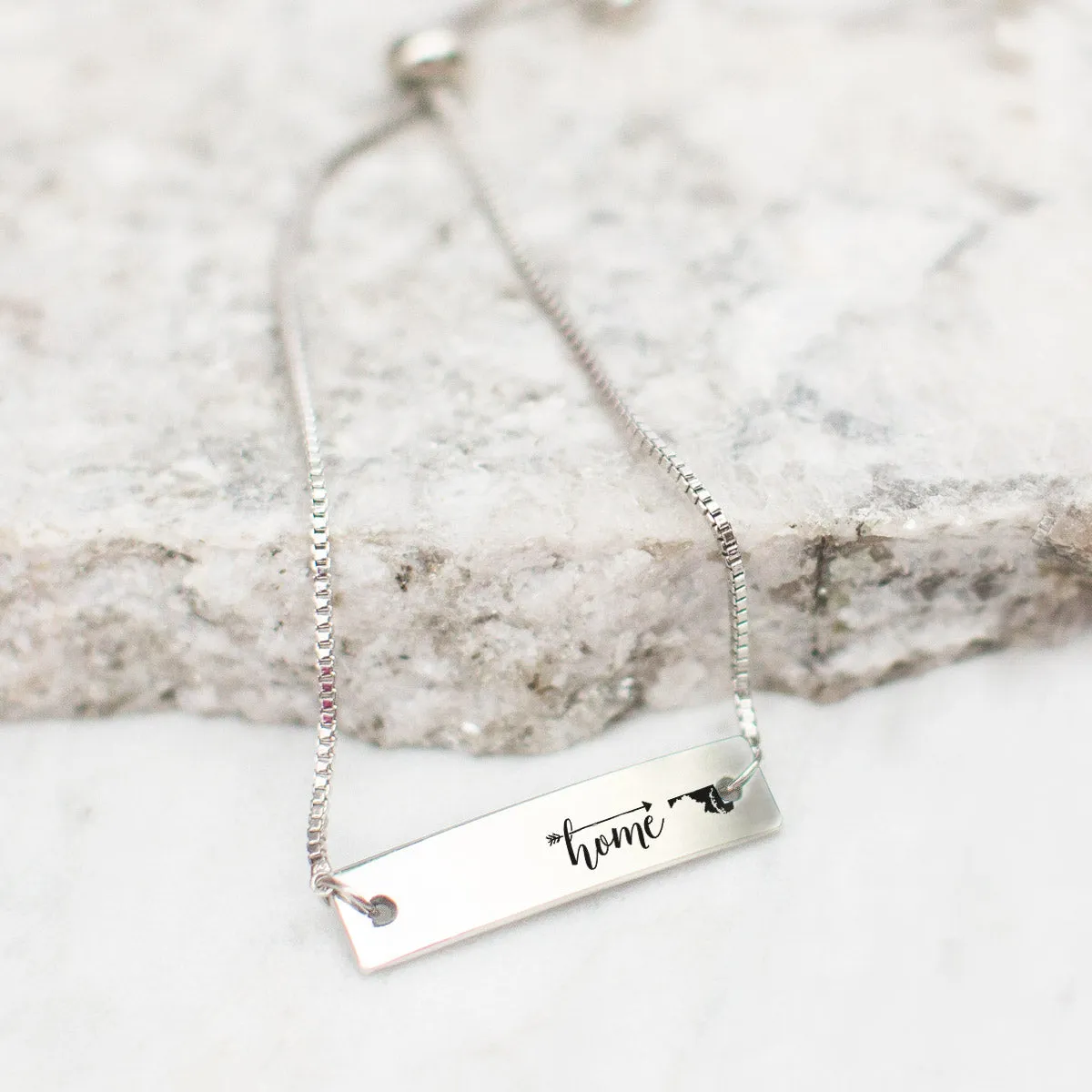 Silver Home is Maryland Adjustable Bar Bracelet