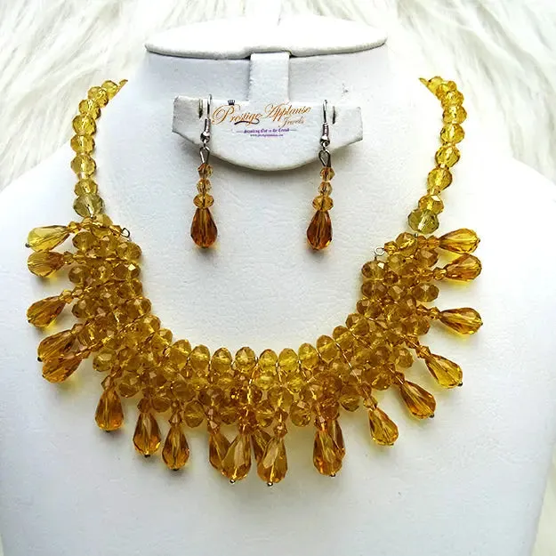 Simple Red Black Grey Gold Necklace Earring Casual Party Jewellery Set