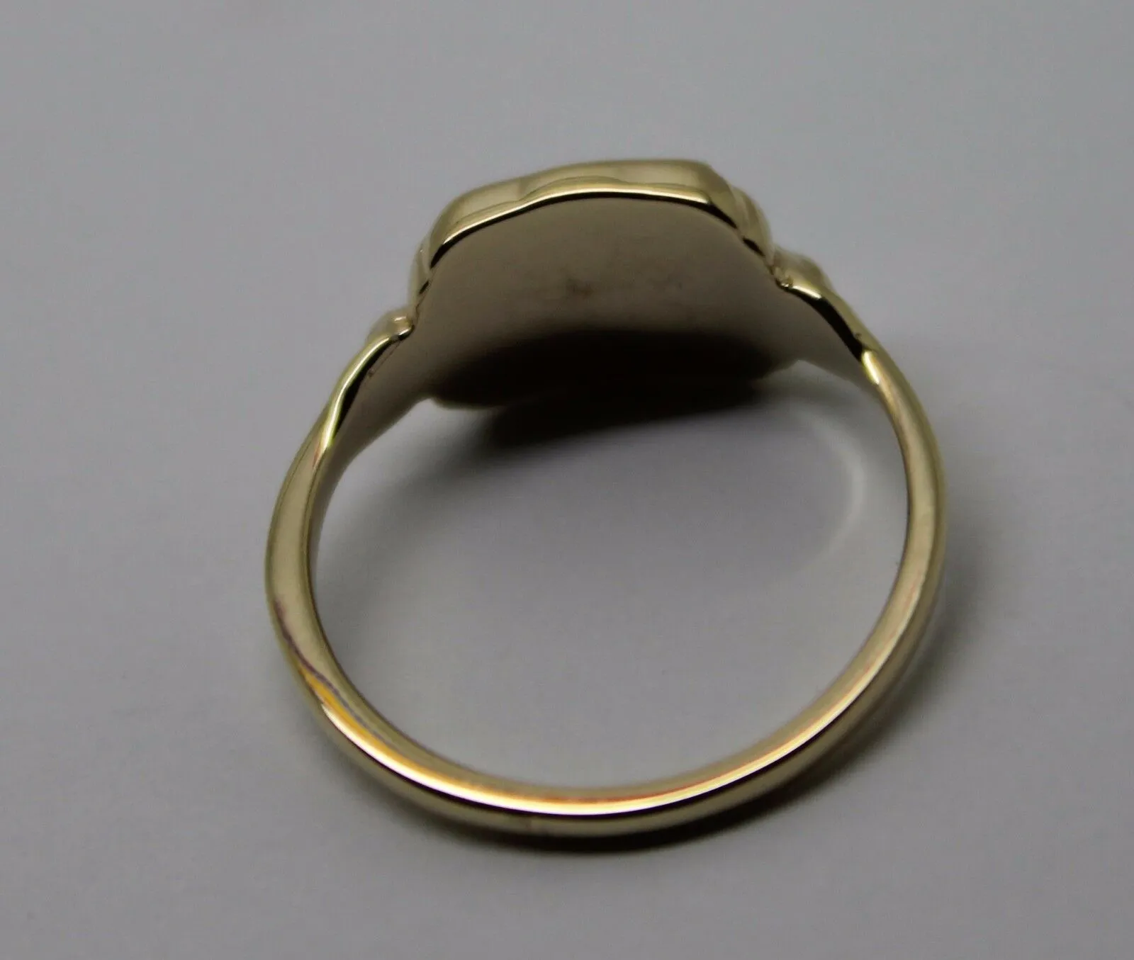 Size L, Genuine Solid 9ct 9kt Yellow, Rose or White Gold Signet Ring   Aquamarine   One Initial