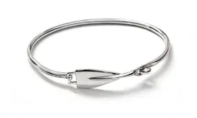 Small Rowing Blade and Shaft Hinged Bracelet Sterling Silver