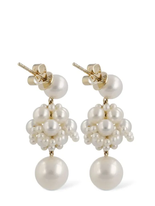 Sophie Bille Brahe   Dora 14kt gold &amp; pearl earrings 