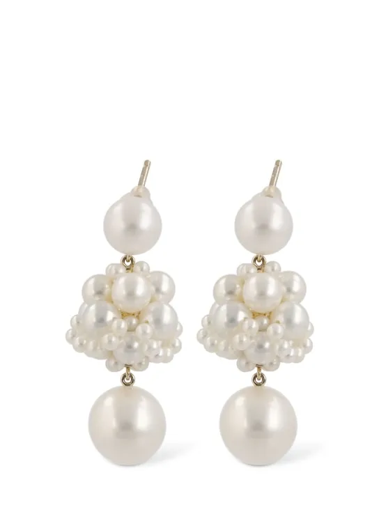 Sophie Bille Brahe   Dora 14kt gold &amp; pearl earrings 