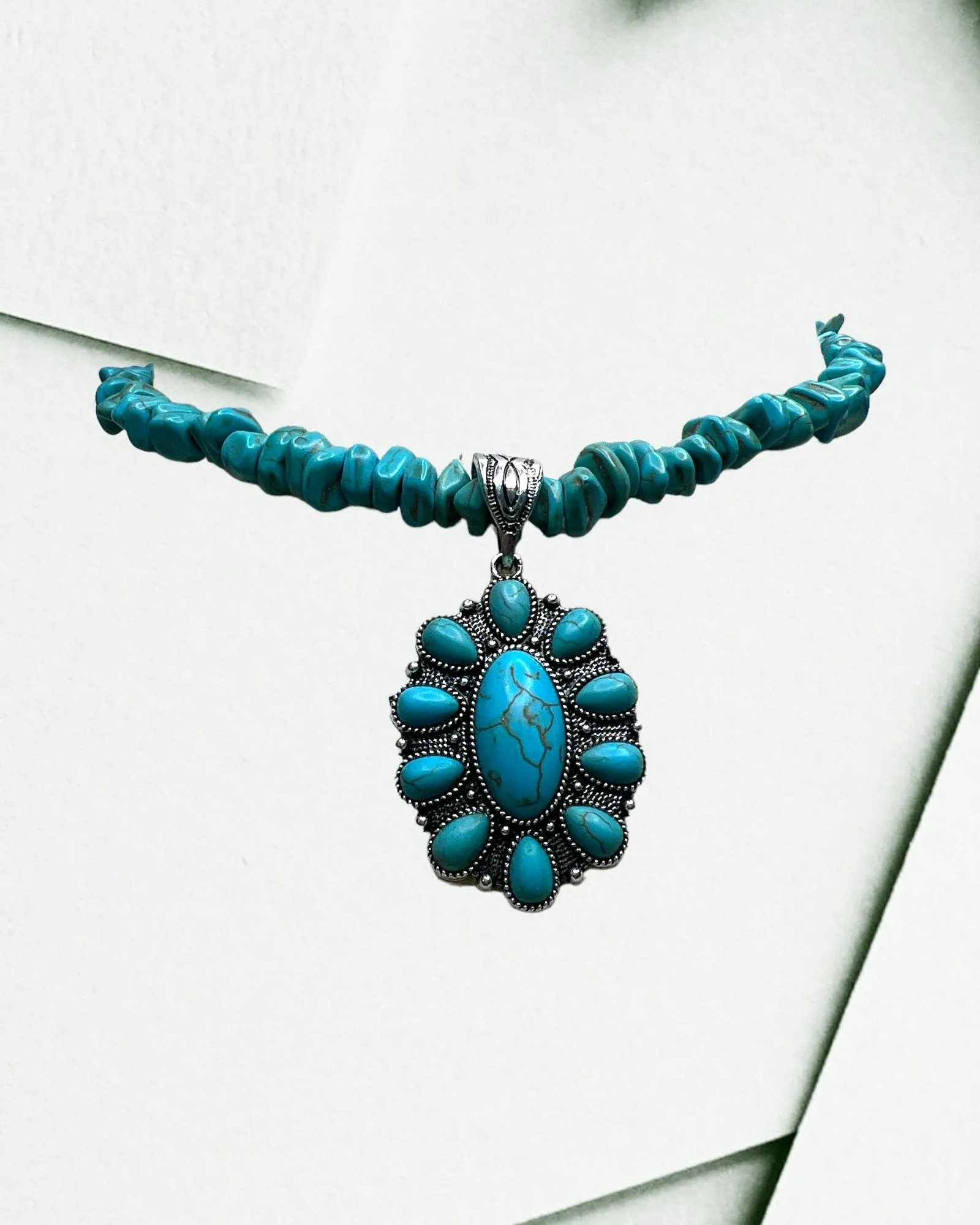 Squash Blossom Turquoise Necklace Set
