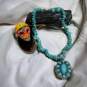 Squash Blossom Turquoise Necklace Set