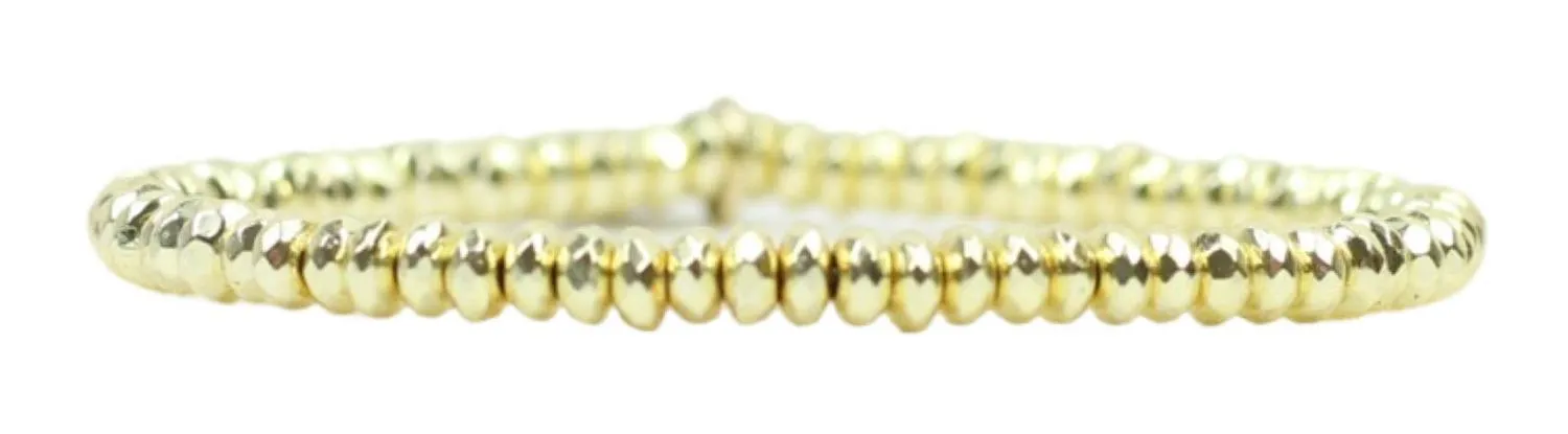 Stacker Stretch Bracelet - 4mm Gold Slice