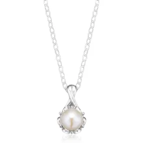 Sterling Silver 6mm White Fresh Water Pearl Pendant
