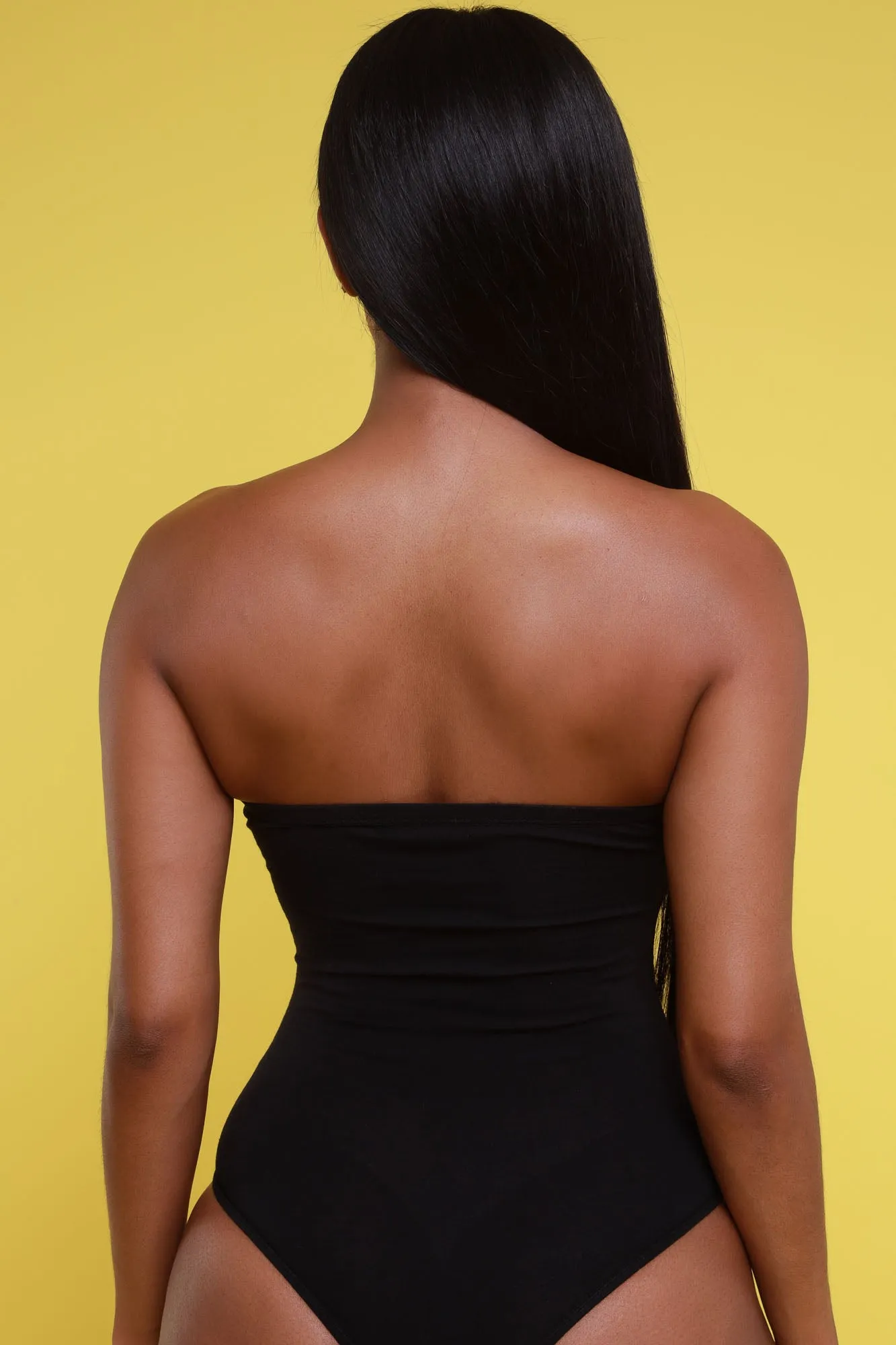 The Right Moves Strapless Bodysuit - Black