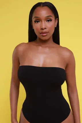The Right Moves Strapless Bodysuit - Black