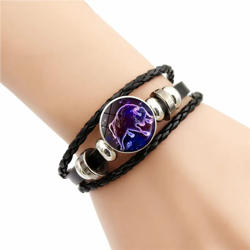 Time Beaded Leather Beaded Bracelet