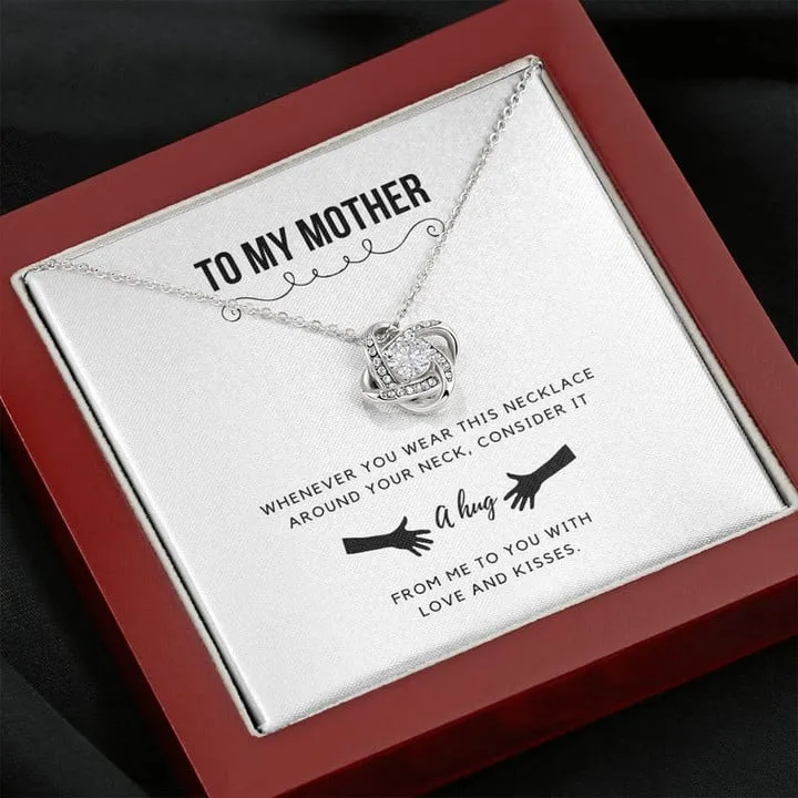 To My Mom Necklace, Mother's Day Gift From Son, Mothers Day Necklace, Mom Jewelry Gift, Mom Birthday Gift, A Hug From Me To You Message Card