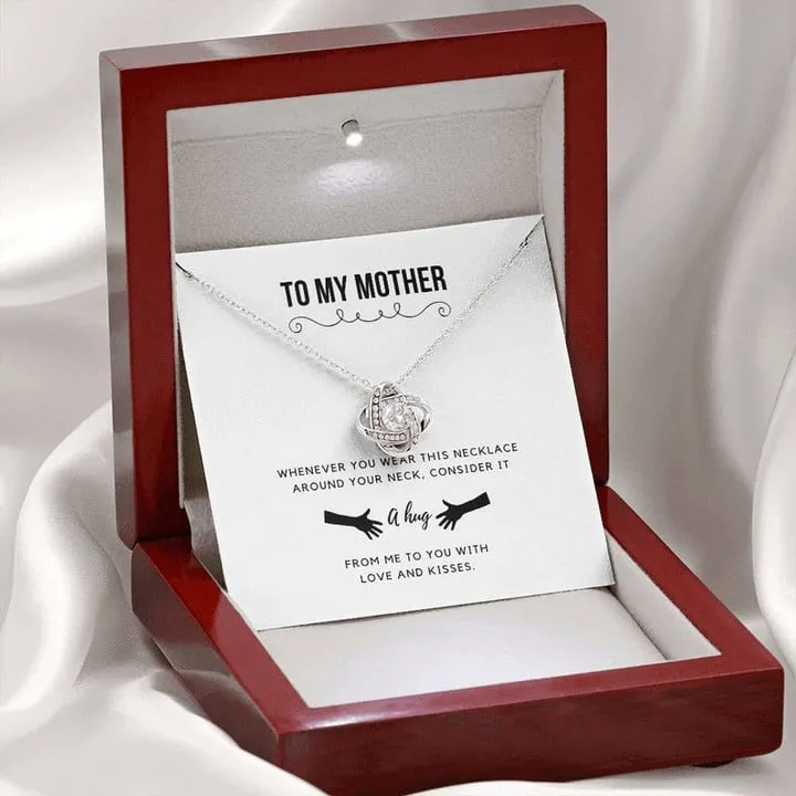 To My Mom Necklace, Mother's Day Gift From Son, Mothers Day Necklace, Mom Jewelry Gift, Mom Birthday Gift, A Hug From Me To You Message Card
