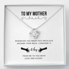 To My Mom Necklace, Mother's Day Gift From Son, Mothers Day Necklace, Mom Jewelry Gift, Mom Birthday Gift, A Hug From Me To You Message Card