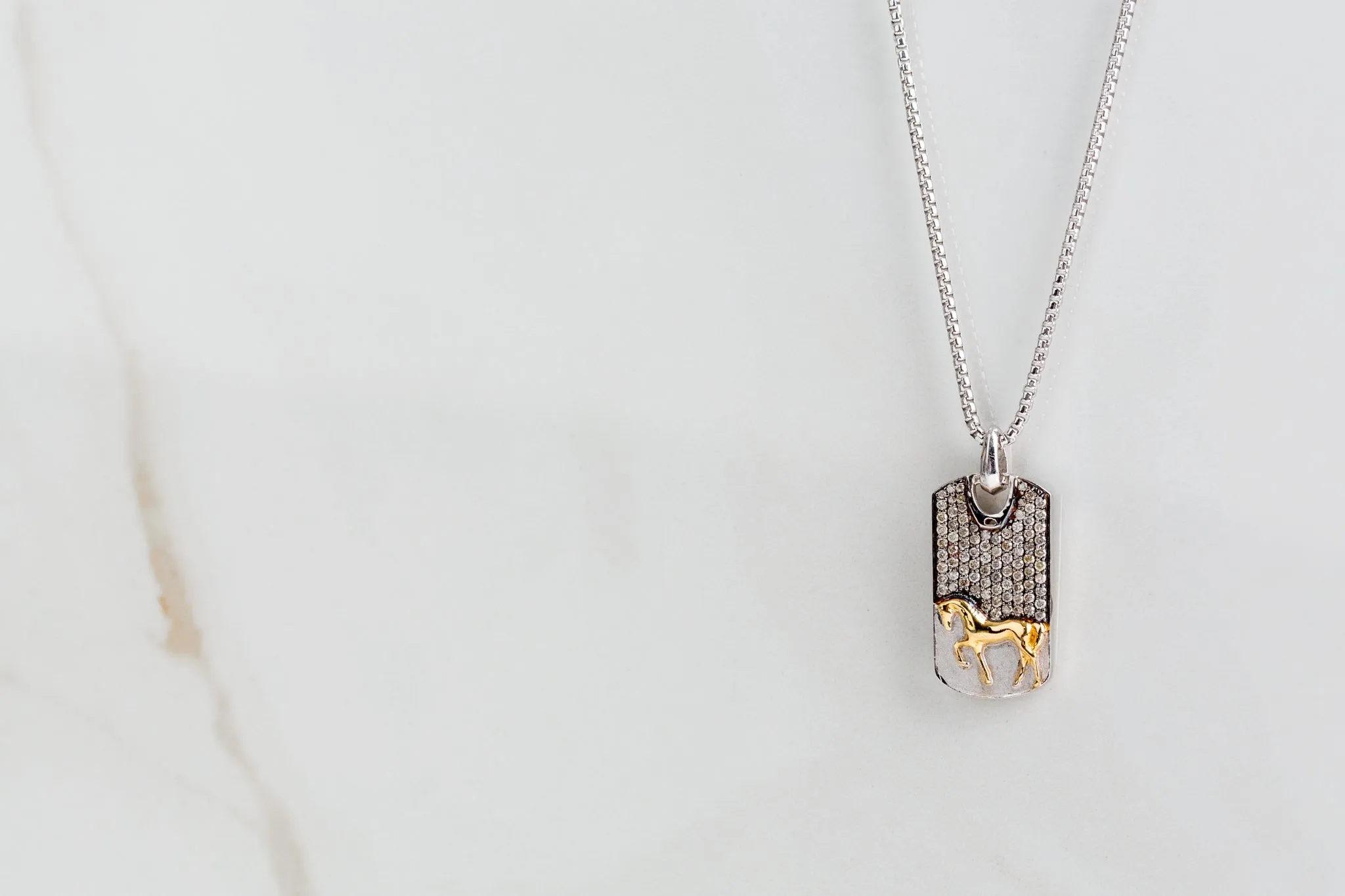 Trojan Dog Tag Necklace | Diamond