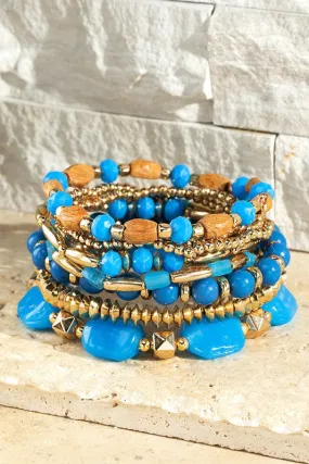Turks & Caicos Stackable Mixed Beaded Stretch Bracelet - ALL SALES FINAL