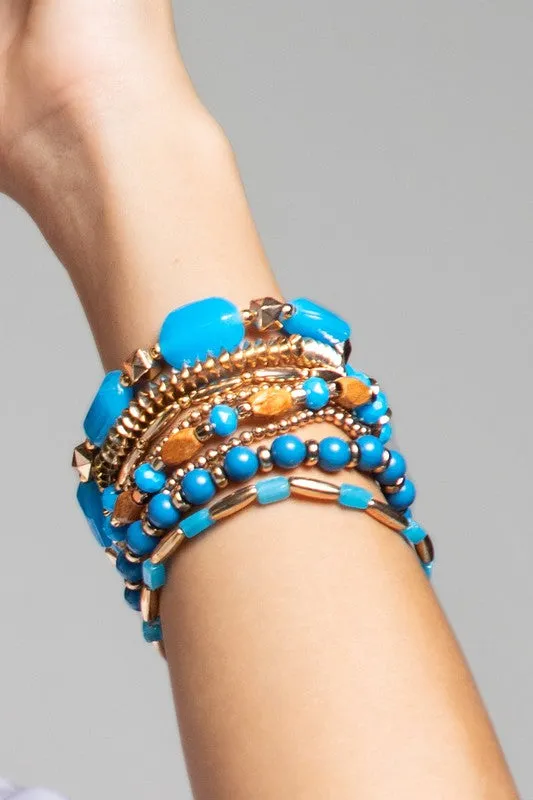 Turks & Caicos Stackable Mixed Beaded Stretch Bracelet - ALL SALES FINAL