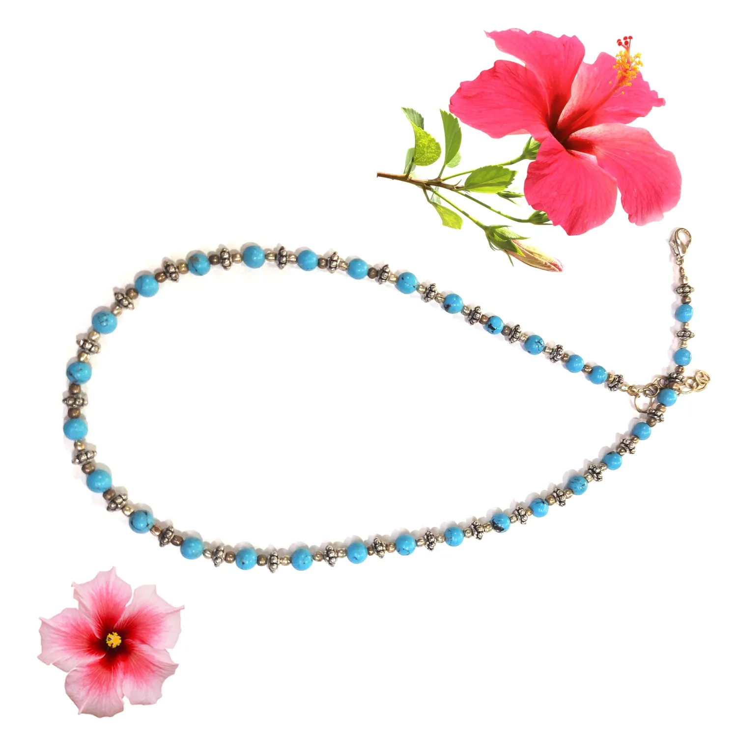 Turquoise Necklace Natural Crystal Stone AAA Quality Beads with Special Beads Fashion, Reiki Healing & Crystal Healing Jewellery