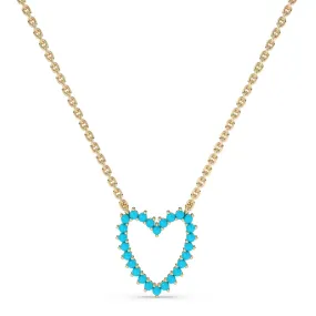 Turquoise Open Heart Necklace