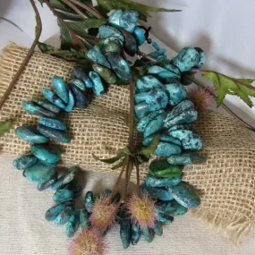 Turquoise Teardrop Bead Beaded Necklace