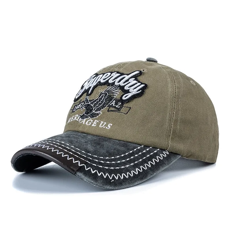 Unisex Cap Washed Cotton Superday Embroidery Baseball Cap Outdoor Casual Color Matching Hats For Women Men Shading Cap