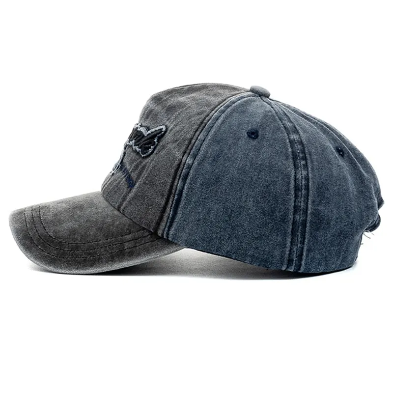 Unisex Washed Cotton Cap Letter Embroidery Vintage Baseball Cap Men Women Adjustable Casual Outdoor Streetwear Hat