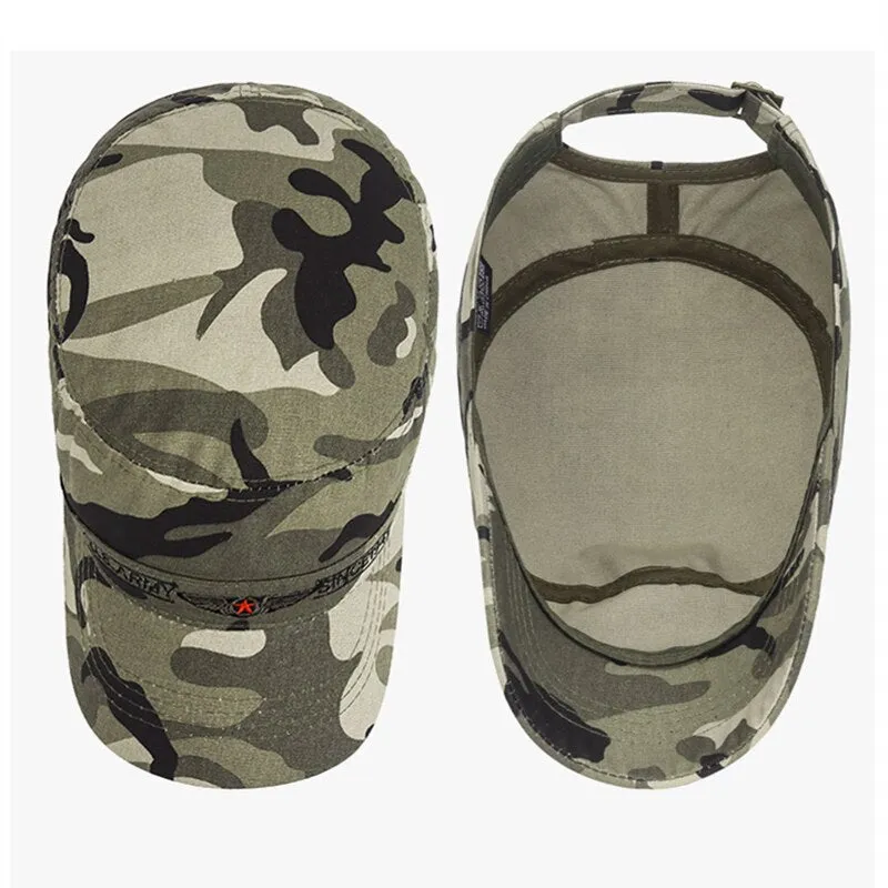 U.S. ARMY Cap Flat Top Military Hat Camouflage Cotton Tactical Cap Men's Baseball Caps Outdoor Snapback Hat Adult