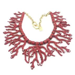 Vintage YSL Yves Saint Laurent Coral Bib Necklace