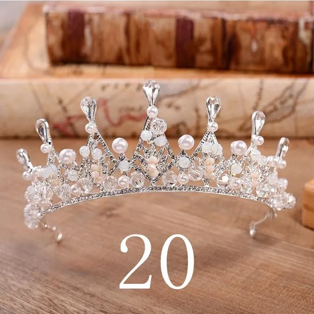 Wedding Bridal Crystal and Pearls Tiara Crowns Princess Queen of Heart