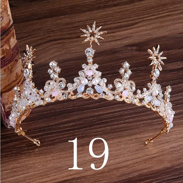 Wedding Bridal Crystal and Pearls Tiara Crowns Princess Queen of Heart