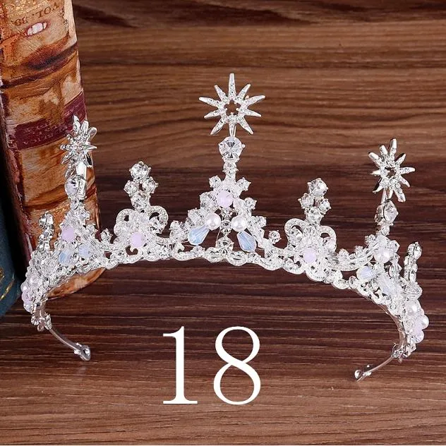 Wedding Bridal Crystal and Pearls Tiara Crowns Princess Queen of Heart