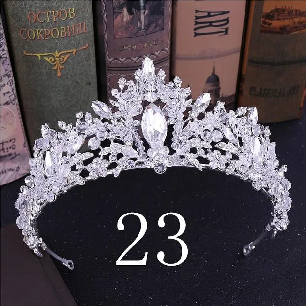 Wedding Bridal Crystal and Pearls Tiara Crowns Princess Queen of Heart